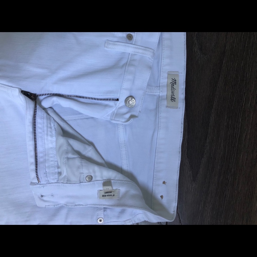Madewell 9” High Rise Skinny White Jeans - Size 31 - Picture 2 of 4